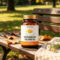 Capsules de Vitamine D3 Superfood à Marque Blanche pour l'Énergie, l'Immunité et la Santé Musculaire – Complément Alimentaire Quotidien pour Adultes