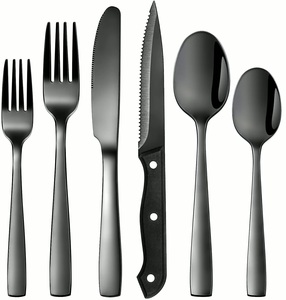 Topwin haute qualité couteau à Steak lourd cuillère fourchette épais couverts cuisine mariage en acier inoxydable argenterie ensemble de couverts - Product Image 1