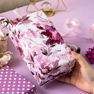 Floral <b>Pattern</b> Gift Wrapping <b>Paper</b> Double-Sided Art <b>Paper</b> for Packaging Craft Use 100GSM Recyclable Coated Roll - Product Image 1