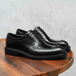 Zapatos Formales de Alta Gama para Hombre, Negros, de Cuero Genuino, Sin Cordones, Hechos a Mano, Personalizados, de Corte Bajo, Transpirables, Casuales de Negocios, para Otoño - Product Image 5