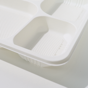 Contenitore per Alimenti Ecologico Monouso a 6 Scomparti, Vassoio Biodegradabile in Amido di Mais e Bagassa per Feste - Product Image 4