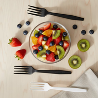 Greenday Custom Color CPLA Vork PLA Volledig Biologisch Afbreekbaar Bestek Tafelgerei Vork voor Feest Restaurant Afhaal Fastfood Fruit Taart