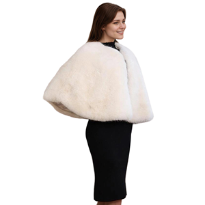 Women Versatile Faux Fur <b>Shawl</b> Round Neck Sleeveless Wrap Elegant <b>Wedding</b> <b>Shawl</b> for Gowns Sequin Dress - Product Image 6