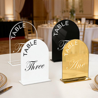 Porte-numéro de table en acrylique en forme d'arche pour mariage