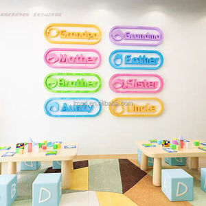 Kindergarten Aula <span class=keywords><strong>de</strong></span> inglés Tutoría y entrenamiento Institución Clase Decoración <span class=keywords><strong>de</strong></span> pared Diseño 3D Pegatinas acrílicas - Product Image 4
