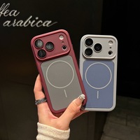 Coque de téléphone magnétique à dos mat à pois pour iPhone 18 17 Pro Max 16 15 14 13 12 Pro Max avec film protecteur d'objectif HD