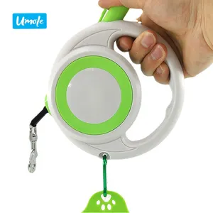 Hot Selling High Quality Leather Nylon Retractable Automatic Walking Tangle Free Dog Training Leash Lead