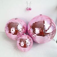 Nouveauté couleurs personnalisées DJ Club fête mariage décor à la maison réfléchissant 2-40 pouces Portable trophée rose boule Disco