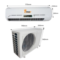 R32 9000btu climatiseurs solaires hybrides avec panneau PV, onduleur ACDC sans conduit, Mini climatiseur solaire fendu