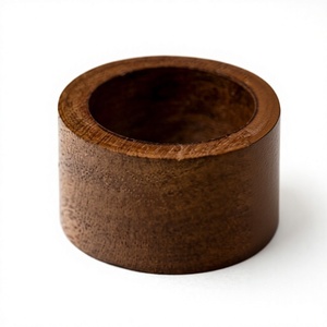 Anneaux de serviette en bois écologiques de luxe modernes, ronds de 4,5 cm, durables, pour la décoration de table lors de fêtes, mariages et dîners - Product Image 4