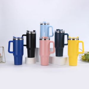 Gobelet isotherme de voyage pour voiture H1.0 avec poignée, 40 oz, couvercle, paille, antidérapant, OEM ODM, logo personnalisé - Product Image 2