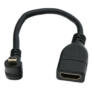 Cable adaptador Micro HDMI en ángulo recto a HDMI hembra 4K para cámaras, tabletas y monitores - Product Image 1