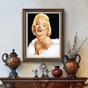 カラフルなライオンとインドの女性抽象絵画数字によるDiyデジタル絵画家の壁のアートワークのための現代美術の写真 - Product Image 6