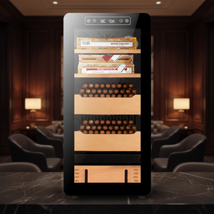 Humidor électrique de <span class=keywords><strong>table</strong></span> 45L avec étagères en acier laminé à froid, petit compresseur, armoire à cigares, thermostat numérique réglable, zone unique - Product Image 1