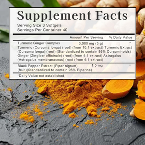 Gélules de Curcuma à Prix Réduit – Contient un Complexe Curcuma-Gingembre – Favorise la Santé Globale et Cellulaire – Gélule de Gingembre - Product Image 2