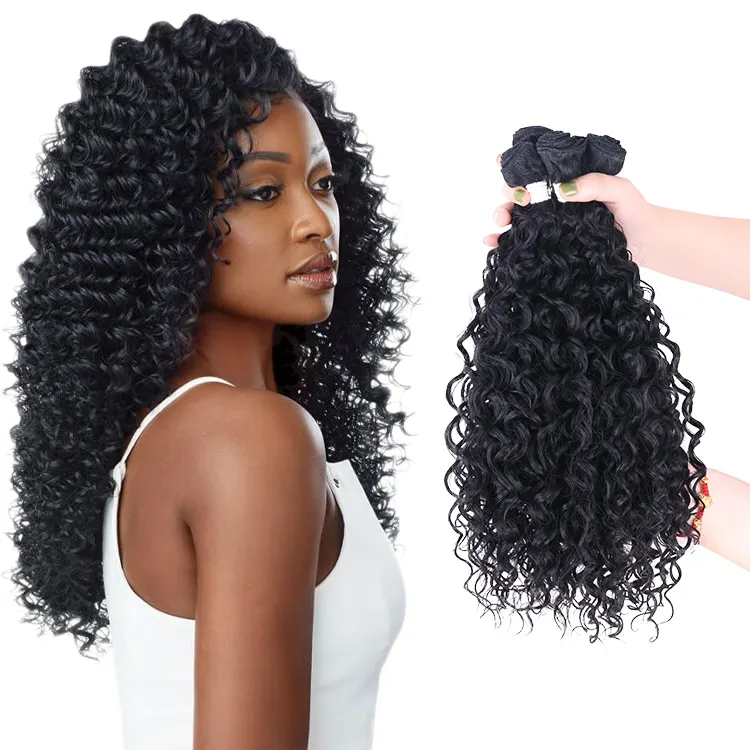 Julianna Hair Dropshipping Weaving Bulks Weave 9pcs Set Curls Protein Fiber Extensions Weaves Long Curly Synthetic Hair Bundles