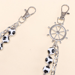 Double Layer Soccer Ball Waist <b>Chain</b> Zinc Alloy Punk Style <b>Jeans</b> Hanging <b>Chain</b> Daily Wear Fashion Body <b>Chain</b> - Product Image 3