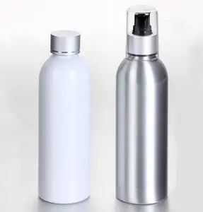 30ml 50ml 100ml 250ml 300ml 500ml boş losyon ambalaj şişe Metal beyaz buzlu şampuan şişesi kozmetik alüminyum şişe