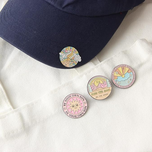 Phrases inspirantes épingles en émail Cool Girly Sunshine revers sac à dos épingle à chapeau pour jeans, vestes, sacs, robe, chaussures - Product Image 5