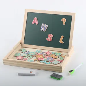 Hot Sale Multifunctional Drawing Board Wooden Magnetic Puzzle Writing Drawing Board Educational Toy For Kids