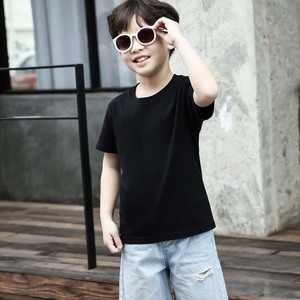 T-shirt en coton blanc pour enfants, manches courtes, couleur unie, pour uniformes scolaires et vêtements de loisirs - Product Image 2