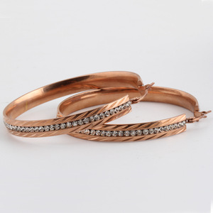 Diamond Encrusted 18K Gold Large Round Hoop <b>Earrings</b> For Women Everyday Wear Gold Steel Color Stainless Steel Ear <b>Post</b> - Product Image 4