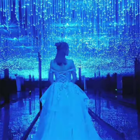 800*3 mètres mode salle de mariage décoration Led plafonnier luminaire système d'éclairage fibre optique suspension lumière plafond kit