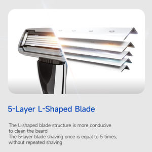 Rasoirs pour hommes 5 lames rasoirs à poignée en métal bande lubrifiante avec aloès et vitamine E <span class=keywords><strong>rasoir</strong></span> <span class=keywords><strong>haut</strong></span> <span class=keywords><strong>de</strong></span> <span class=keywords><strong>gamme</strong></span> OEM/ODM - Product Image 4