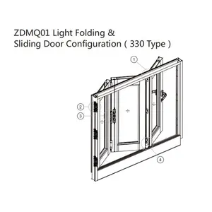Fabricator Aluminum Profile Accessories Bi-Folding Door Accessories Set