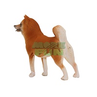 Figura de Shiba Inu amarilla ultra realista, Adorable pose sentada y piel de felpa, modelo coleccionable de mascotas de PVC Premium