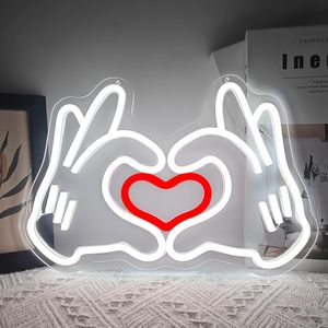 Heart Hands Letreros Neon LED dimmable USB powered ambient <b>light</b> store <b>window</b> decoration <b>light</b> street indicator <b>light</b> Customized - Product Image 6