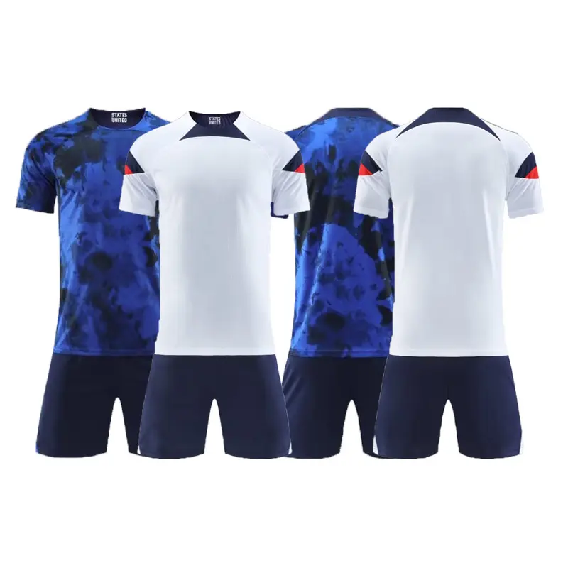 2022 USA National Team's Sport Soccer Uniform White Blue Sublimation Soccer Jersey