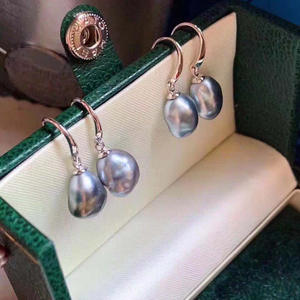 Aretes de Plata de Ley S925 con Perlas Redondas de 8-10 mm, con Gancho Versátil, Base Vacía para Joyería, Accesorios, 20213 - Product Image 1