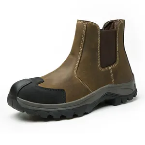 Fabricantes de alta calidad de acero de soldadura punta flip de cuero de los hombres de seguridad botas de zapatos de seguridad ZAPATOS DE TRABAJO