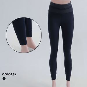 OEM Taiwan Leggings de performance à taille haute pour femmes pantalon de sport à taille élastique réglable motif solide en élasthanne/nylon - Product Image 1