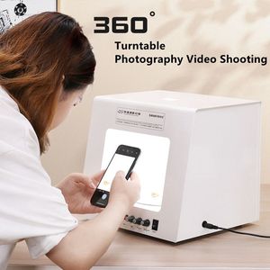 SANOTO TB20 Mini Photo Studio boîte à lumière intégré tourne-disque rotatif Softbox pour la photographie de bijoux numérisation <span class=keywords><strong>3D</strong></span> - Product Image 3