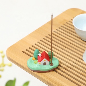 Décoration d'intérieur Écologique Thérapeutique ROOGO Maison Rouge <span class=keywords><strong>Phare</strong></span> Bleu Résine Fait Main Bâton d'Encens Longue Durée Mini Cadeau - Product Image 2
