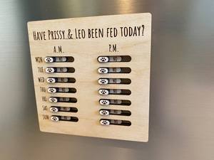 Tablero de Madera Personalizado JUNJI con Palancas para Recordatorio <span class=keywords><strong>Semanal</strong></span> de Alimentación y Medicamentos para Gatos, Nuevo Regalo para Dueños de Mascotas, Letrero de Pared - Product Image 2