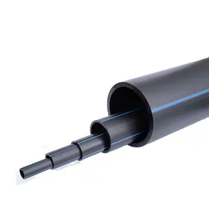 100% virgin raw material PE100 black plastic tube HDPE pipe for transporting water and gas