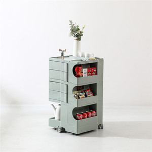 Mobili per la casa moderni cassettiera girevole a 3 strati carrello per camera da <span class=keywords><strong>letto</strong></span> comodino in plastica bianca ABS armadietto laterale per <span class=keywords><strong>letto</strong></span> - Product Image 3