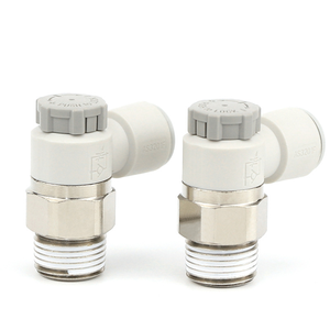 صمام تحكم في السرعة الهوائية من إس إم سي طراز AS1201F-M5-04A و AS2201F-01-04SA مع صمام ضبط الحد الخارجي/الداخلي - Product Image 2