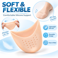 Protections d'orteils en silicone réutilisables, coussinets souples en gel pour l'avant-pied, pour danseurs, pointes et talons hauts