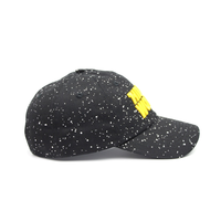 Casquette de papa personnalisée en coton 100% lavé à 6 panneaux avec logo brodé, ajustable, imprimé jacquard en coton et broderie 3D