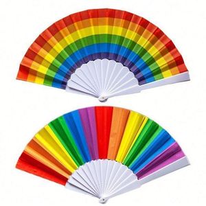 Hot Sale Colorful Custom Foldable Plastic Summer <b>Cooling</b> Fan for Graduation Christmas Halloween Events Cheap Event Supplies - Product Image 1