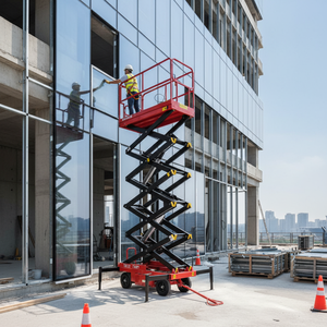 Pengiriman Langsung Pabrik dengan Harga Rendah 4m 6m 8m 10m 12m 14m 16m 18m Platform Lift Gunting Manual yang Dapat Ditarik untuk Pekerjaan di Ketinggian - Product Image 5