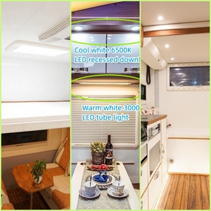 DC12V Design moderne LED plafonnier encastré Ultra-mince 3.6 pouces blanc LED RV camping-car coffre DC éclairage basse tension - Product Image 5