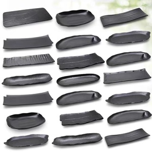 Platos de melamina esmerilada para <span class=keywords><strong>restaurante</strong></span>, negro, <span class=keywords><strong>sushi</strong></span> <span class=keywords><strong>japonés</strong></span>, rectangular, para barbacoa, olla caliente, plato lateral - Product Image 5