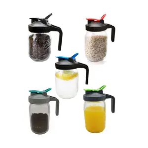 BPA free bocca larga mason jar plastica bere versare beccuccio brocca flip cap coperchio con manico