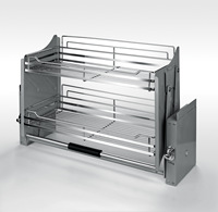 Étagère coulissante en acier inoxydable pour rangement de bouteilles d'assaisonnement, accessoires de placard de cuisine et de salon