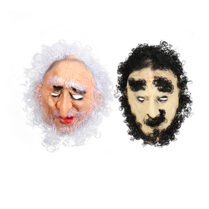 Máscara de vinilo de fiesta de Halloween para <span class=keywords><strong>hombre</strong></span> viejo con <span class=keywords><strong>nariz</strong></span> de águila rizada en blanco y negro - Product Image 4